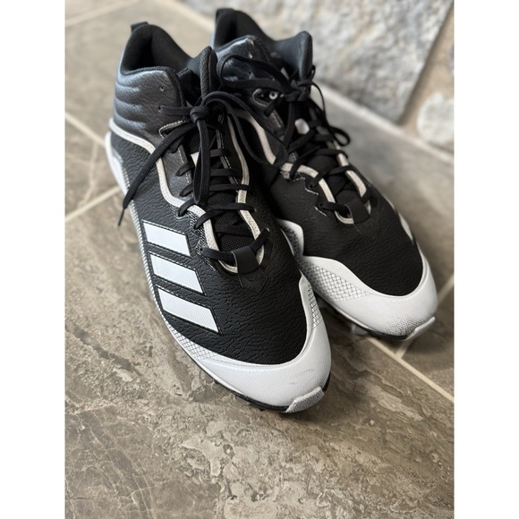 Adidas Icon 6 Bounce Black-White Men's Footwear Baseball Cleats FX2468 Size 13 - Picture 2 of 16